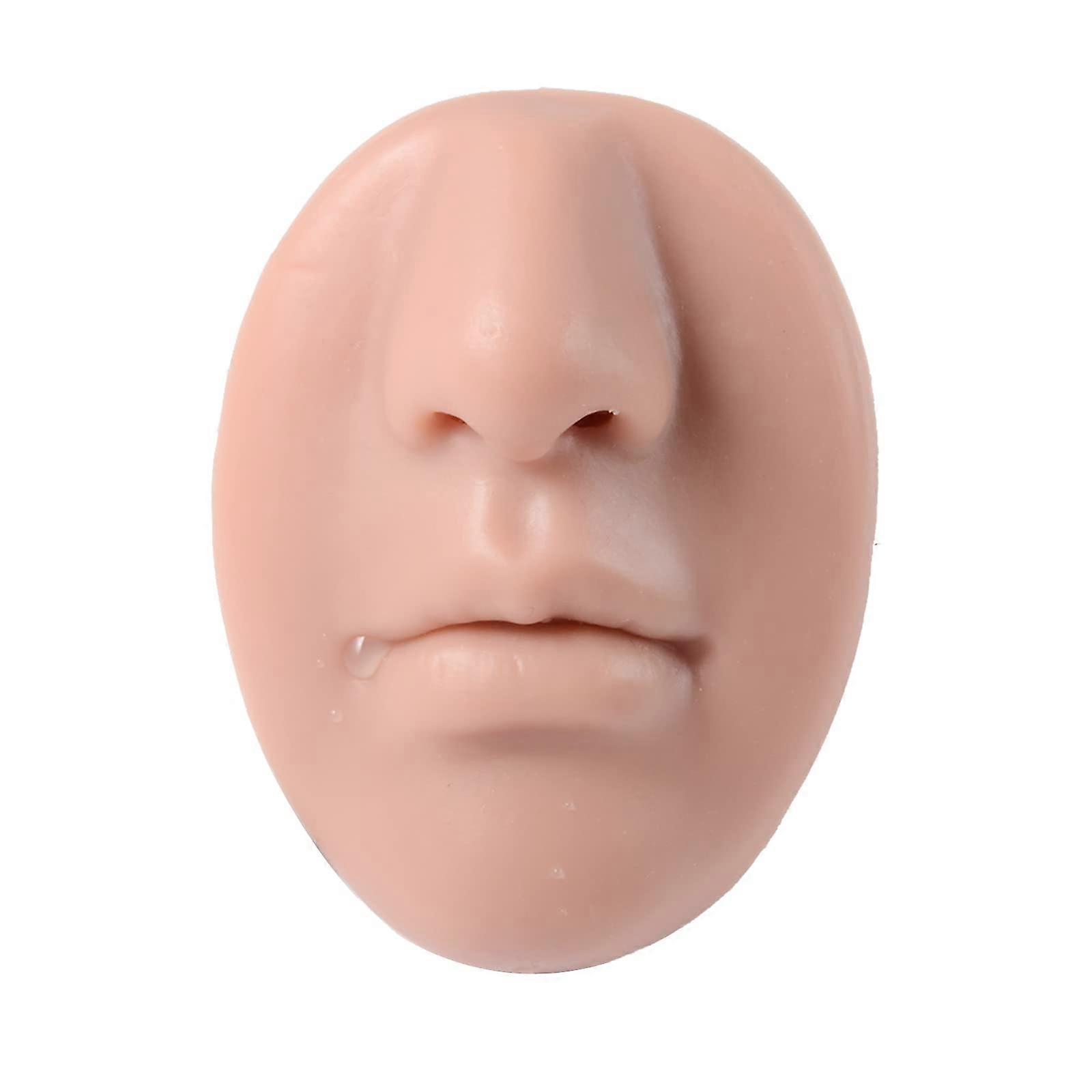 Silicone Face Model for Piercing Practice with Realistic Simulation, Coffee Color Flexible Design