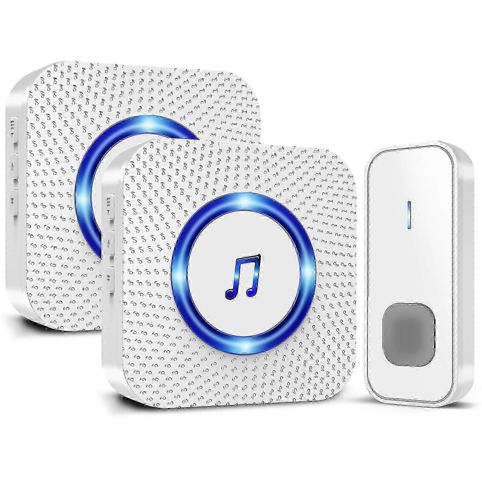 Wireless Waterproof Doorbell with Remote, Long Range Signal, Adjustable Volume and 55 Chime Options