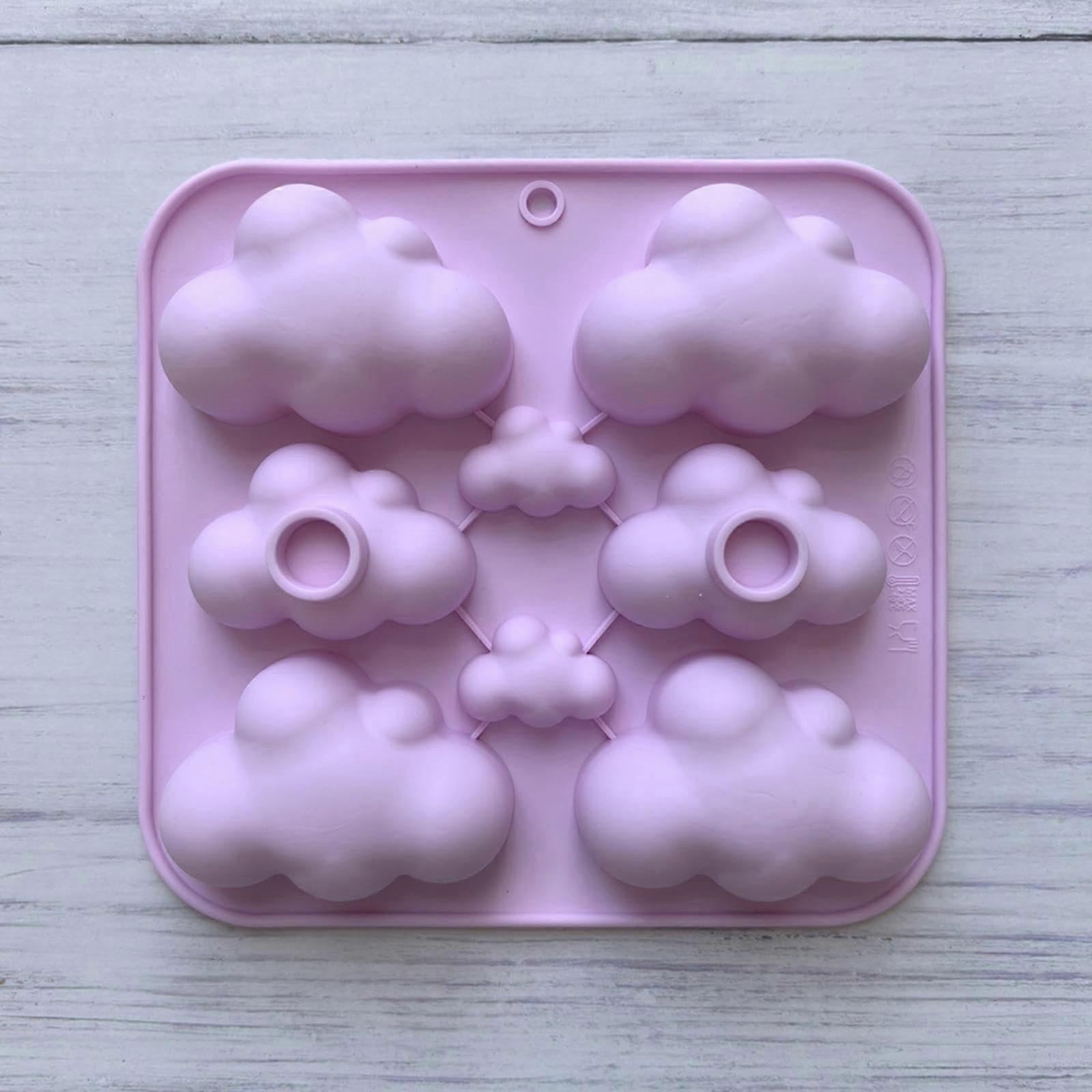 8Cavity Silicone Baking Mold Nonstick Easy Release for Chocolate Mousse Candy Cake Purple