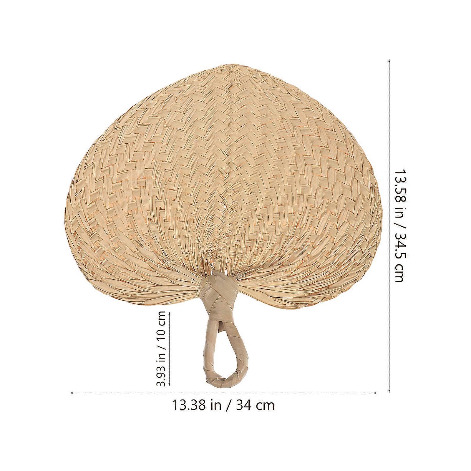 Handmade Cattail Leaf Fan for Summer Cool with Straw Material for Walk Use