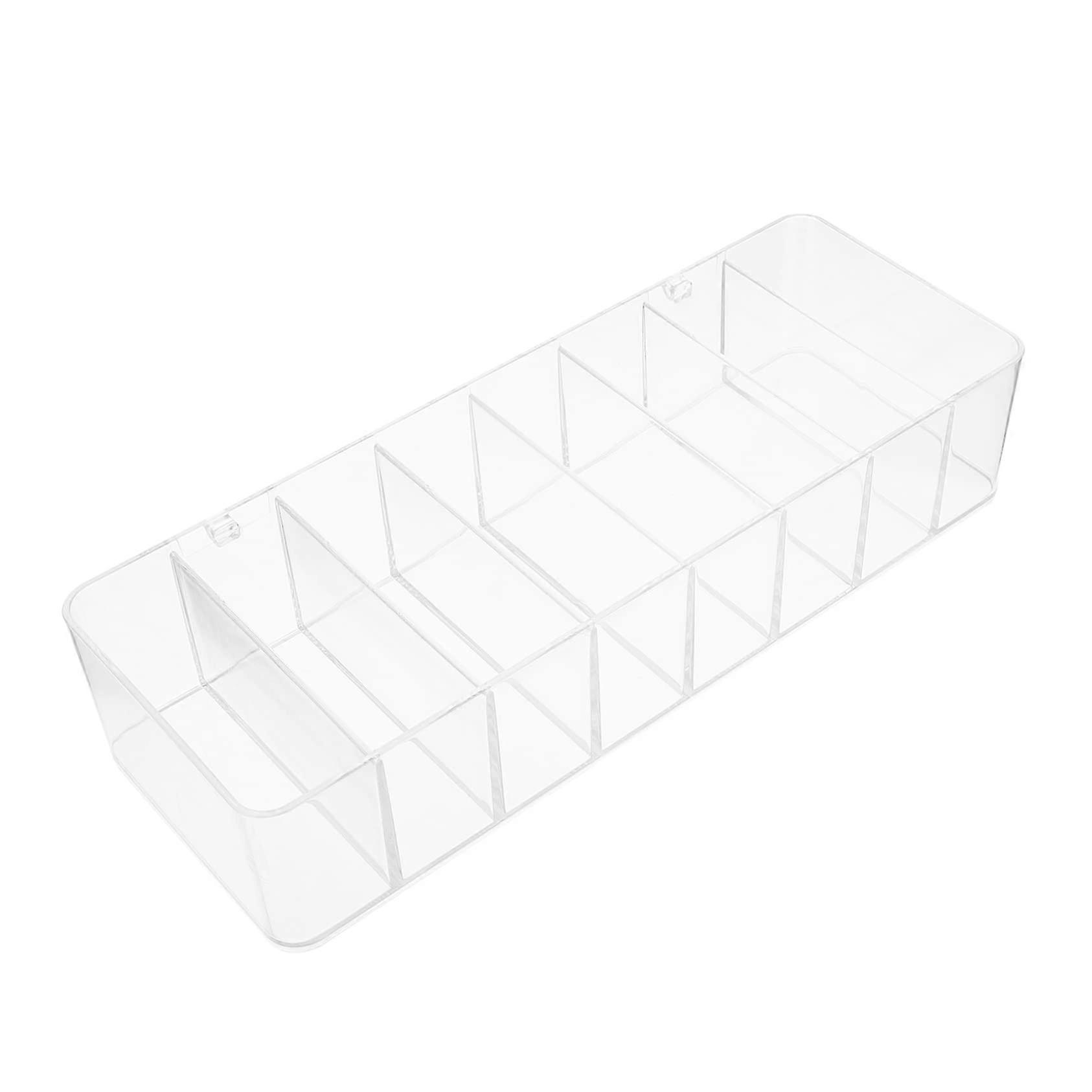 Clear Storage Box Acrylic MultiCompartment Organizer for Home Office Desktop Cables Accessories