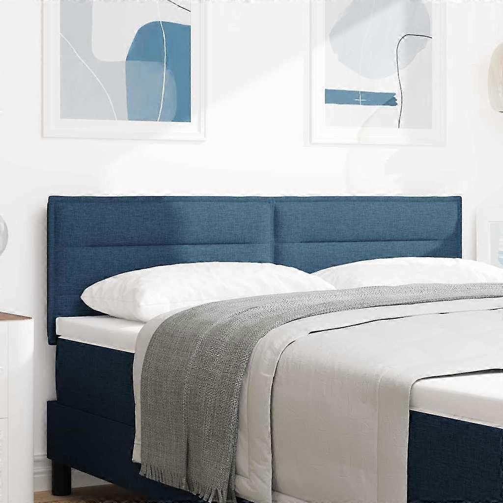 LED Kopfteil mit LED-Lichtleisten Blau 144 cm Polyester