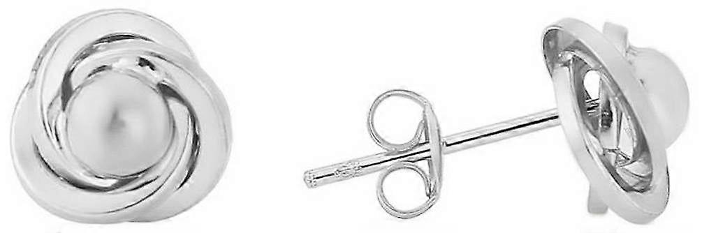 Mark Milton Knot and Ball Stud Earrings - White Gold