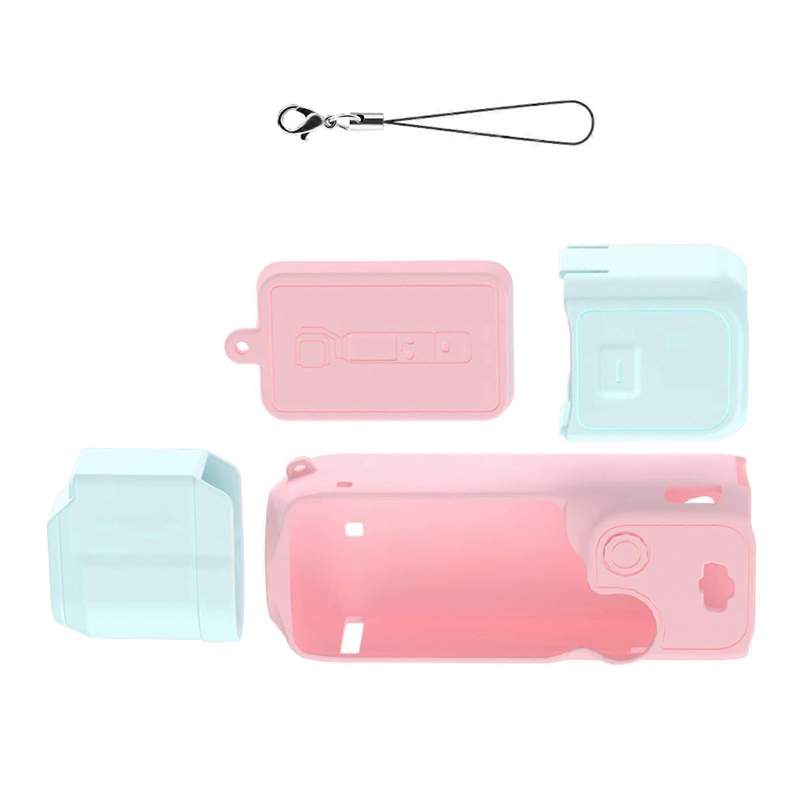 Silicone Cover Case with Strap Hole ScratchResistant Lens Protector Blue for Pocket 3 Camera