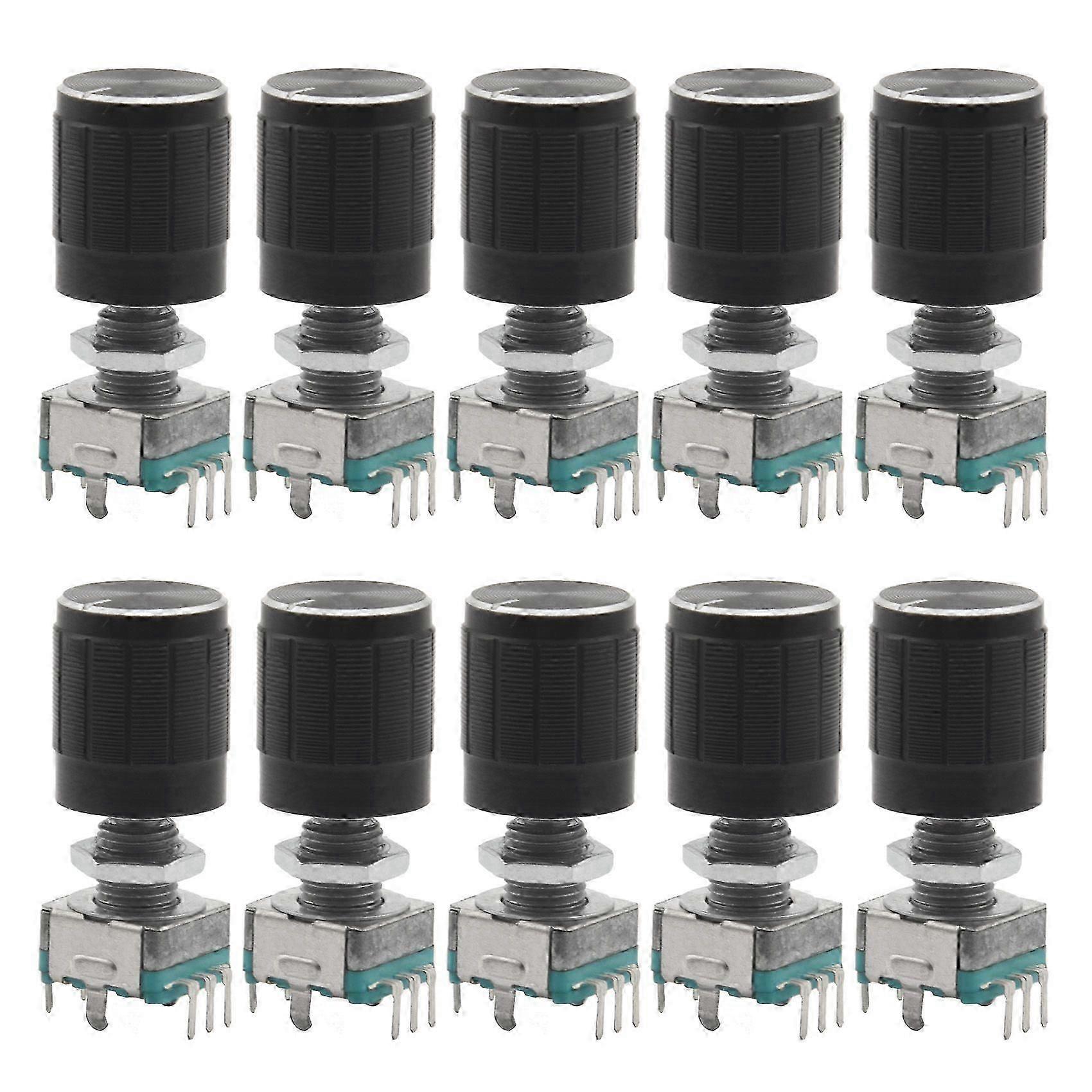 (7 Pin 20MM)10 PCS 360 Degree EC11 Rotary Encoder Code Switch Digital Potentiometer with Caps