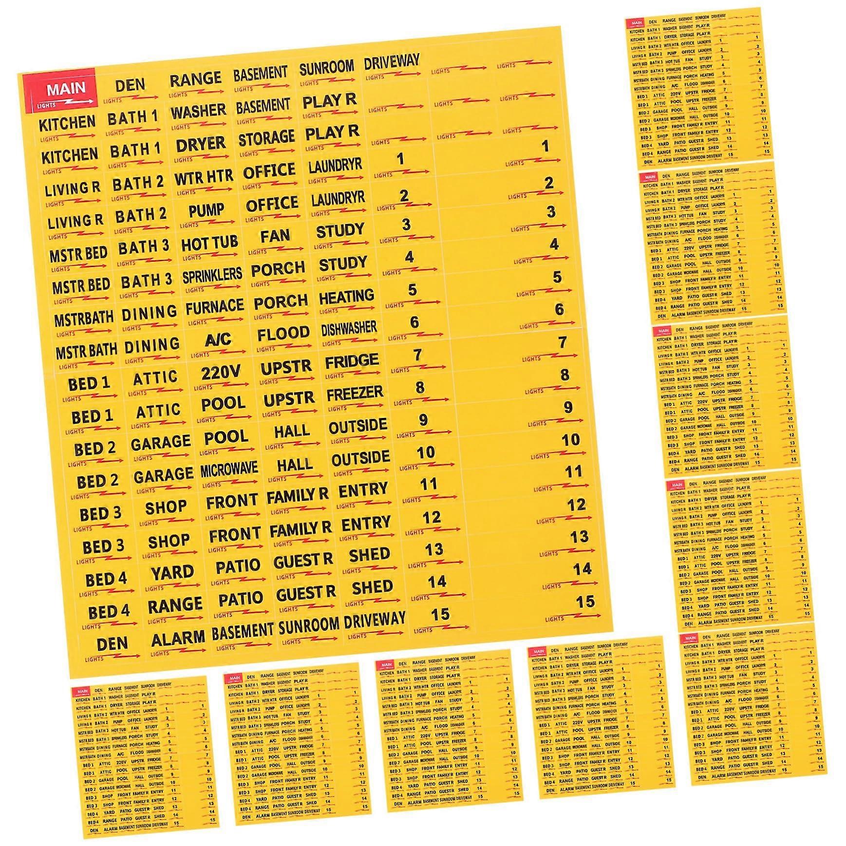 Electrical Panel Labels 10 Sheets Colorful Self Adhesive Circuit Breaker Stickers for Fast Identification