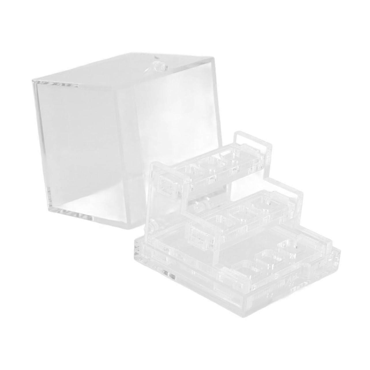 Clear Acrylic Display Case with Lid for Gemstones and Minerals Compact Durable Showcase
