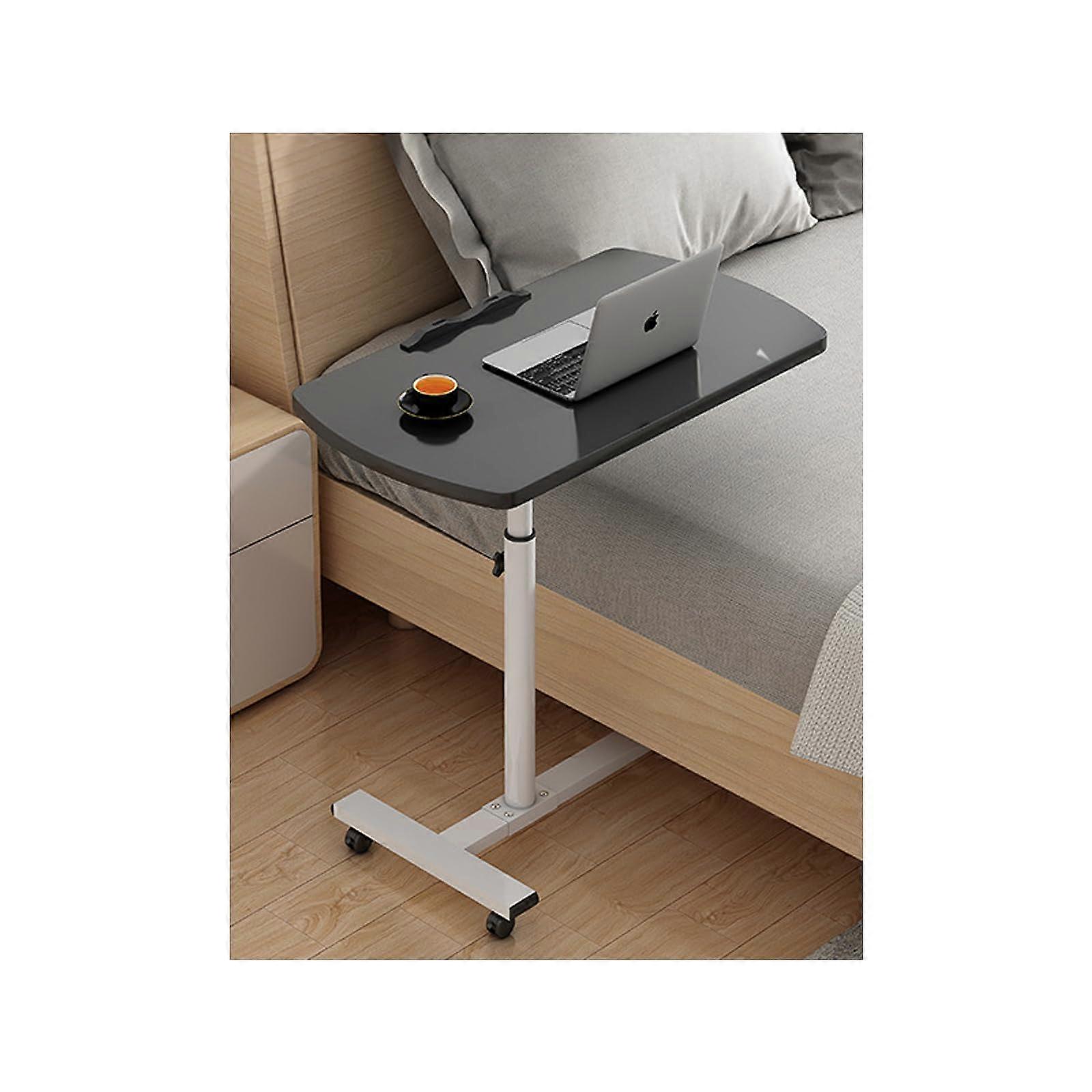 Overbed Table with Adjustable Height and Angle, Folding Laptop Desk for Bed and Sofa with Wheels