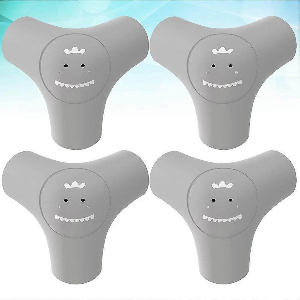 Grey Anti-Collision Angle Silicone Table Corner Protector for Home 4Pcs