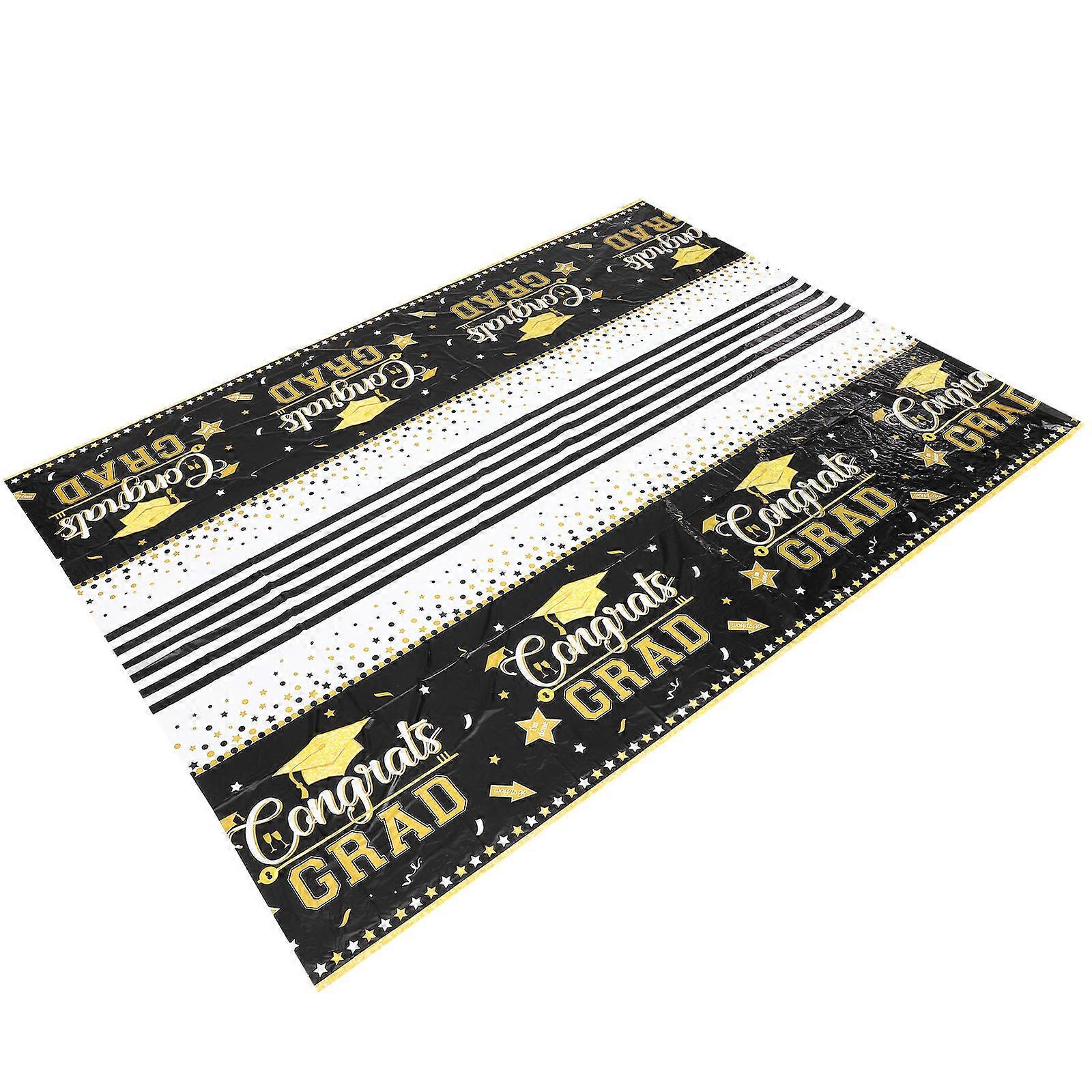 Graduation Dinner Tablecloth Rectangle Cover for Home Use 3Pcs Set