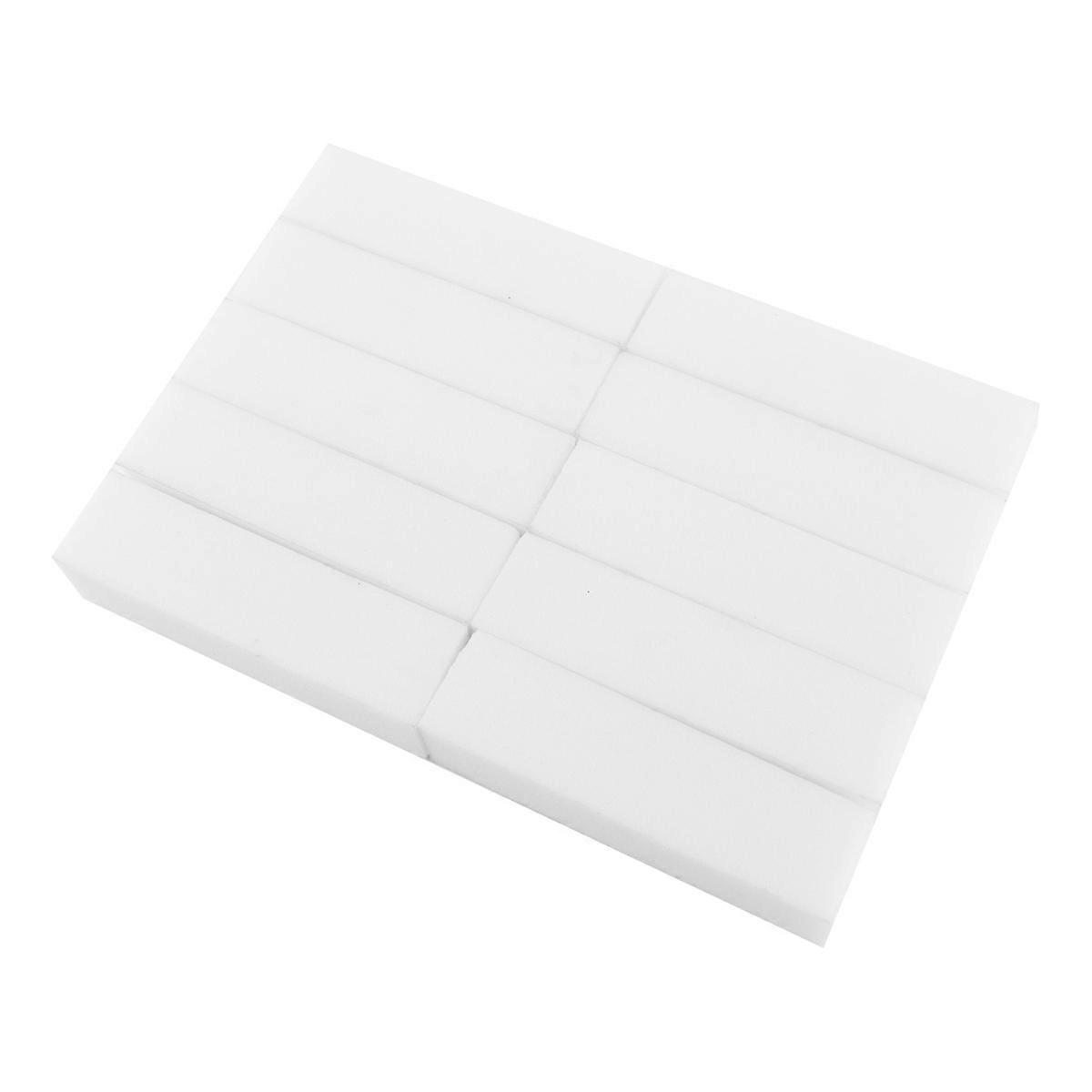 Nail Polishing Block Four Sided Nail Buffer for Filing 10Pcs White Sponge Tools