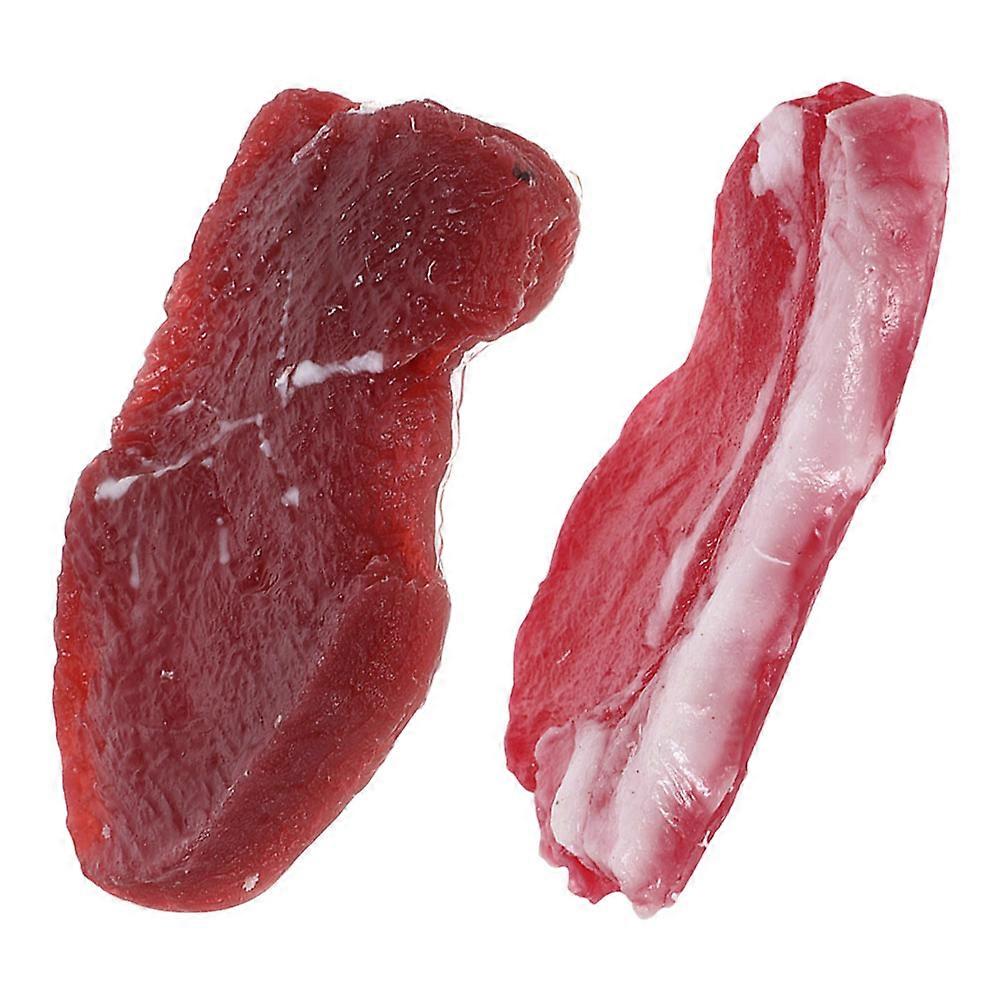 Simulation Food Realistic for Decoration 2Pcs Artificial Pork and Beef Set