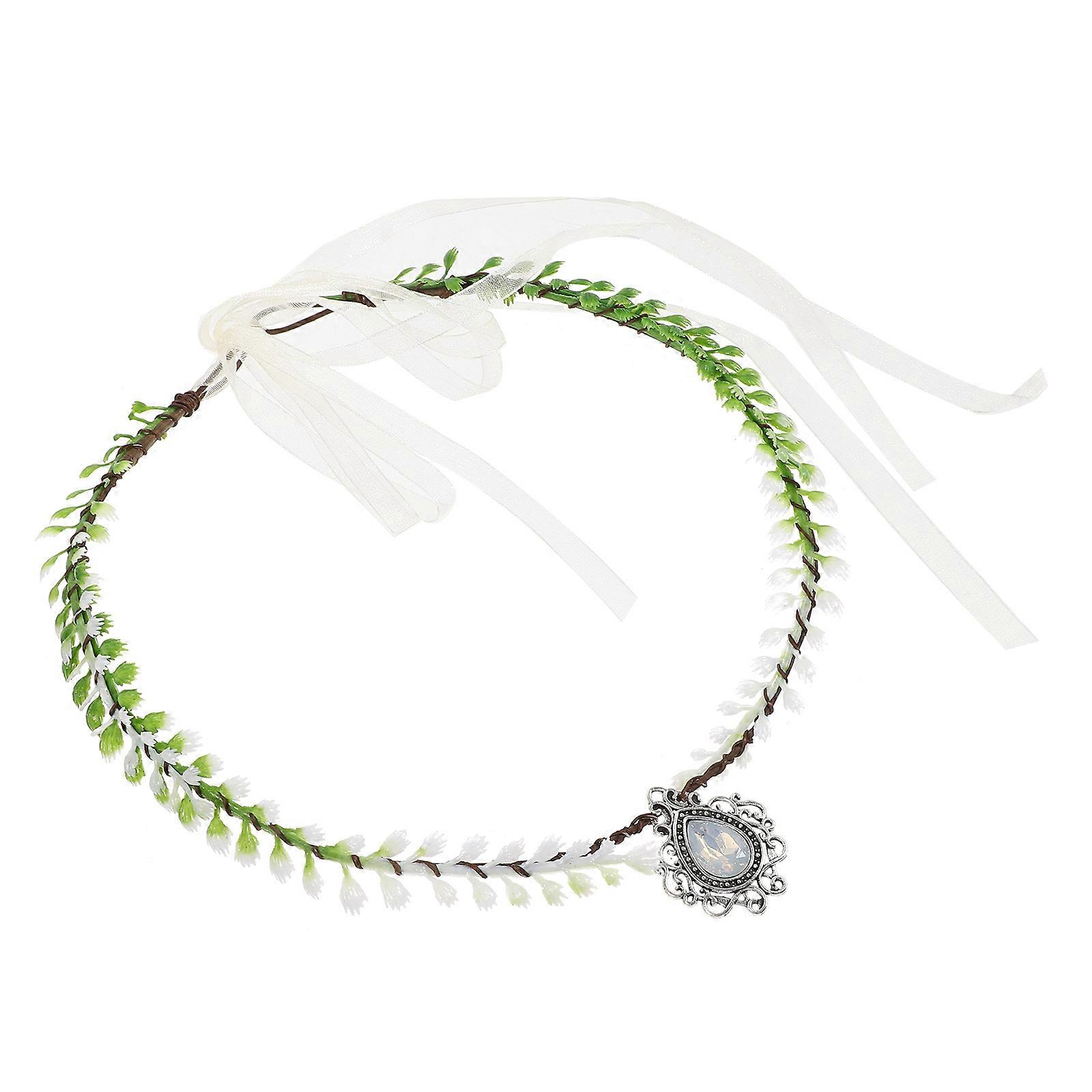 Leaf Crown Rhinestone Headpiece for Decoration Rhinestone Simulation Leaf Crown