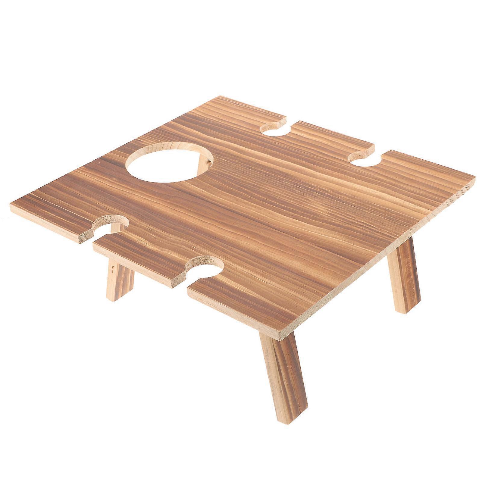Wood Wine Table for Storage Use Outdoor Folding Design
