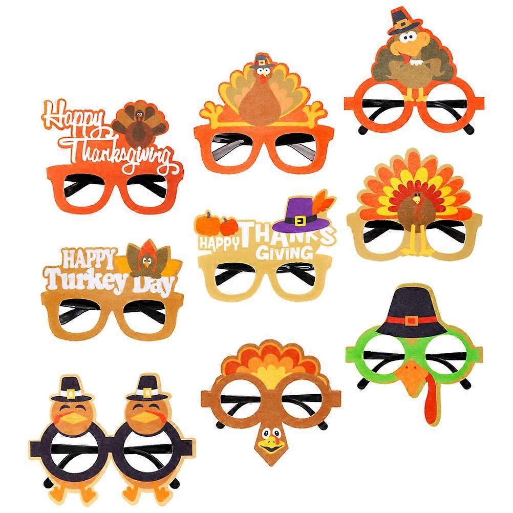 Thanksgiving Day Party Eyeglasses Decorative Props for 9Pcs Set