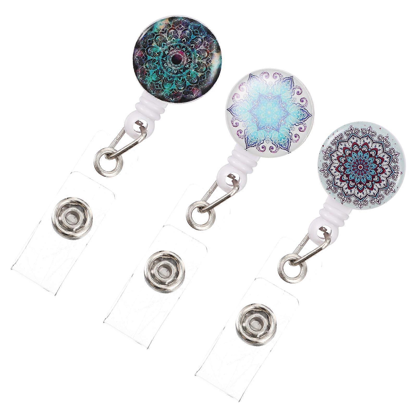 Rotating Badge Clips Multi-Function Id Card Holders Work Nurses Security Staff 3Pcs