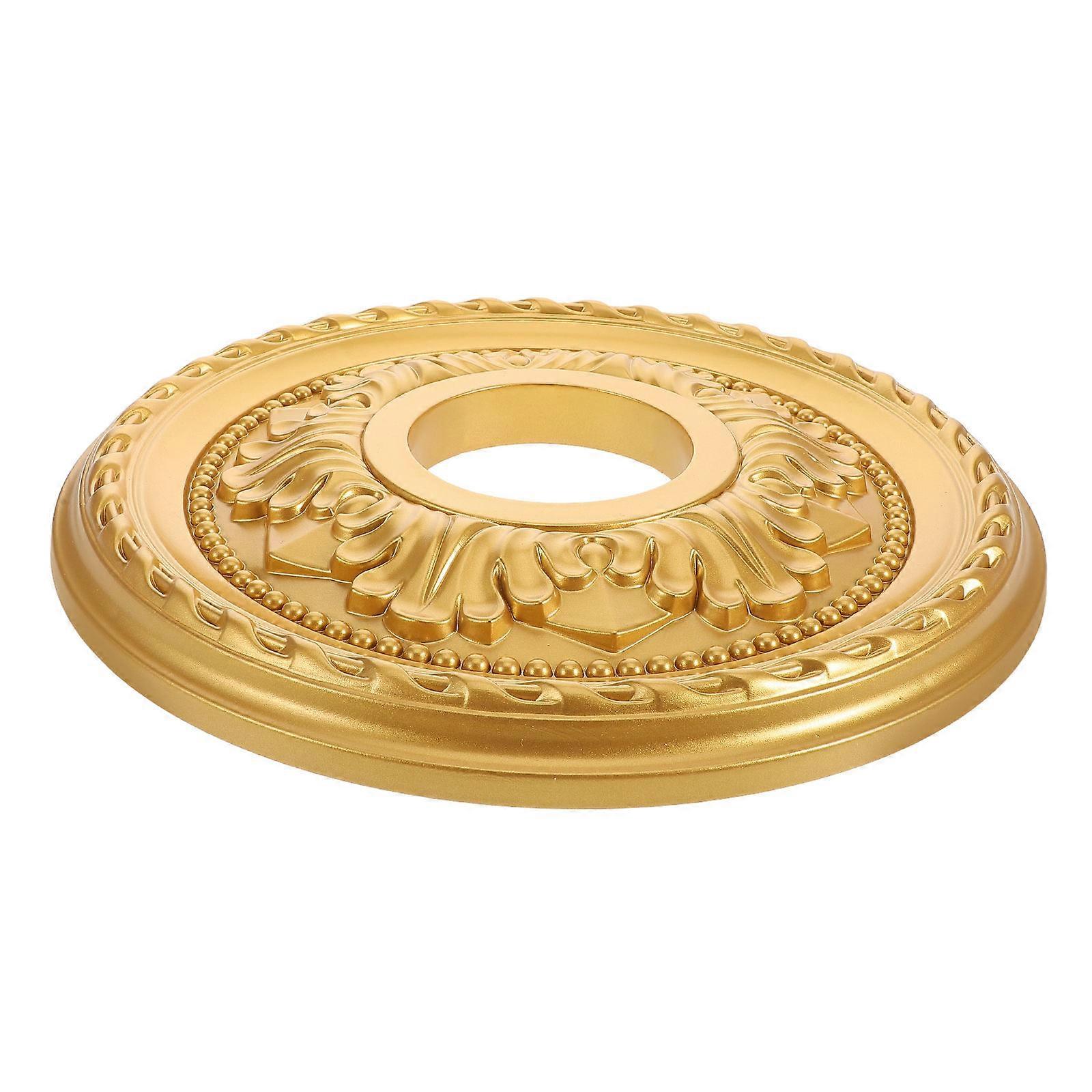 PVC Ceiling Medallion for Decor Round Golden Elegant Design
