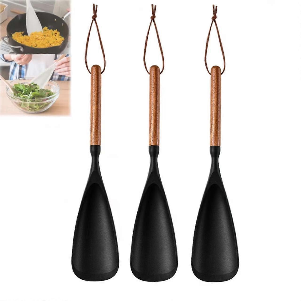 2-in-1 Multi-Function Silicone Cooking Spoon & Spatula, Compatible with Nonstick Cookware