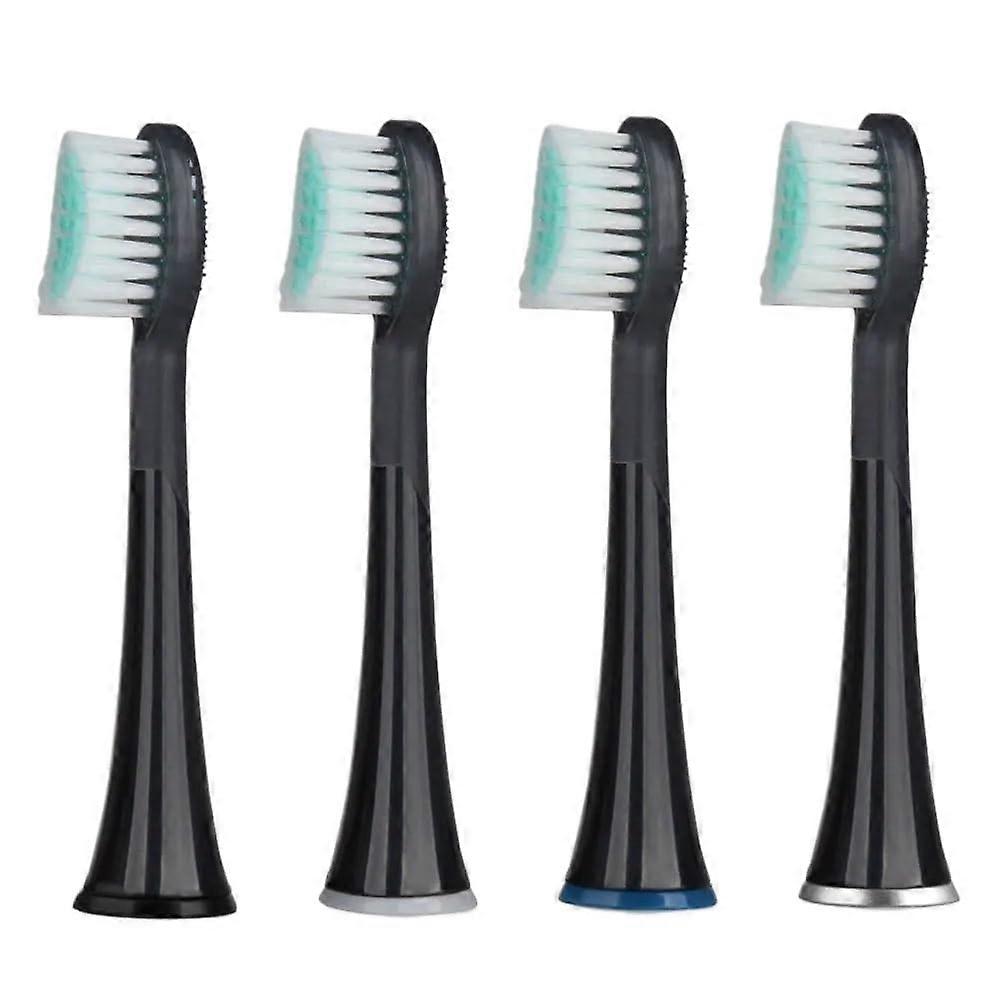 Replacement Toothbrush Heads for D901 D902 with Protective Caps, Compatible with D01 D02 Black