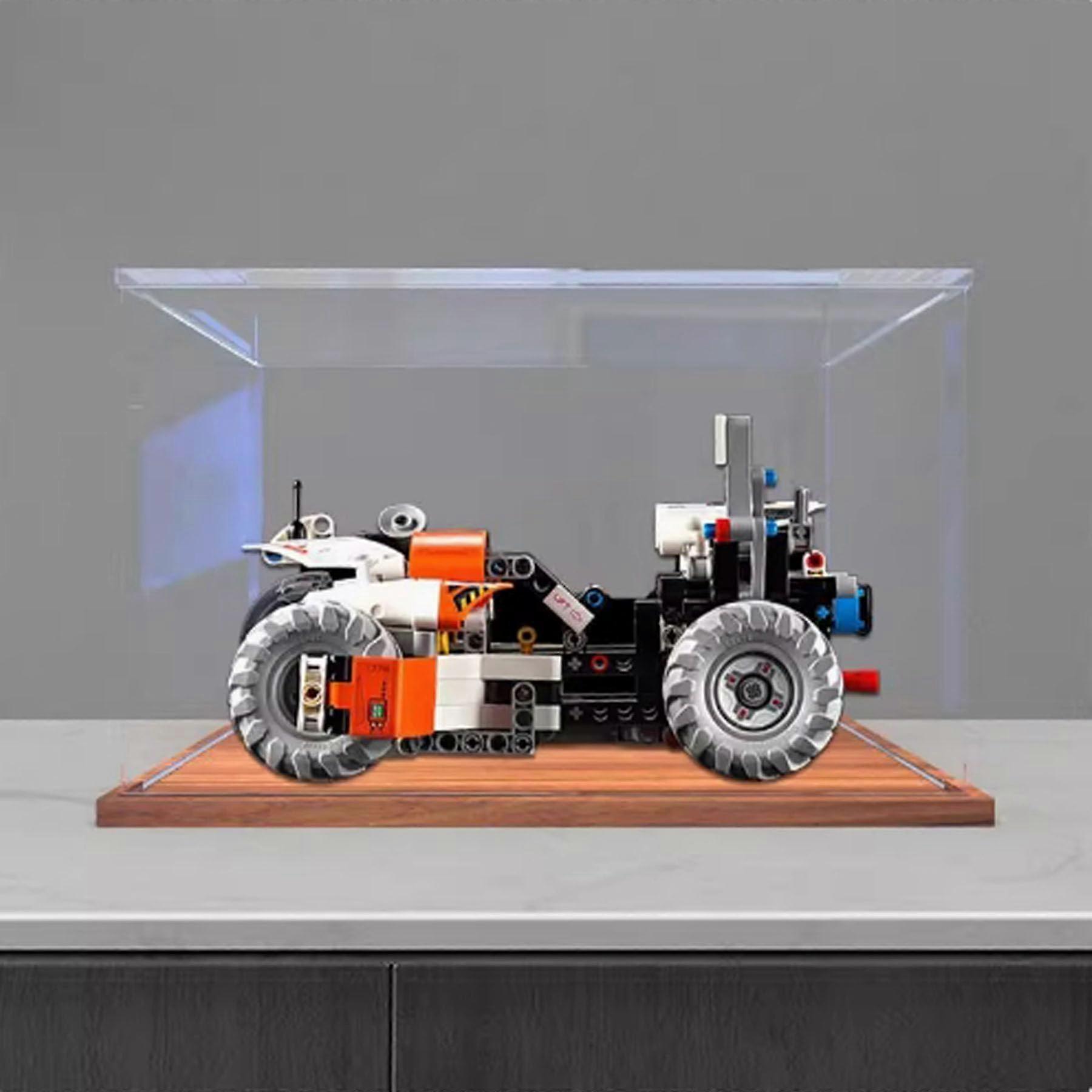 Acrylic Display Case for  42178 with Walnut Base, Clear Dustproof Protective Model Box