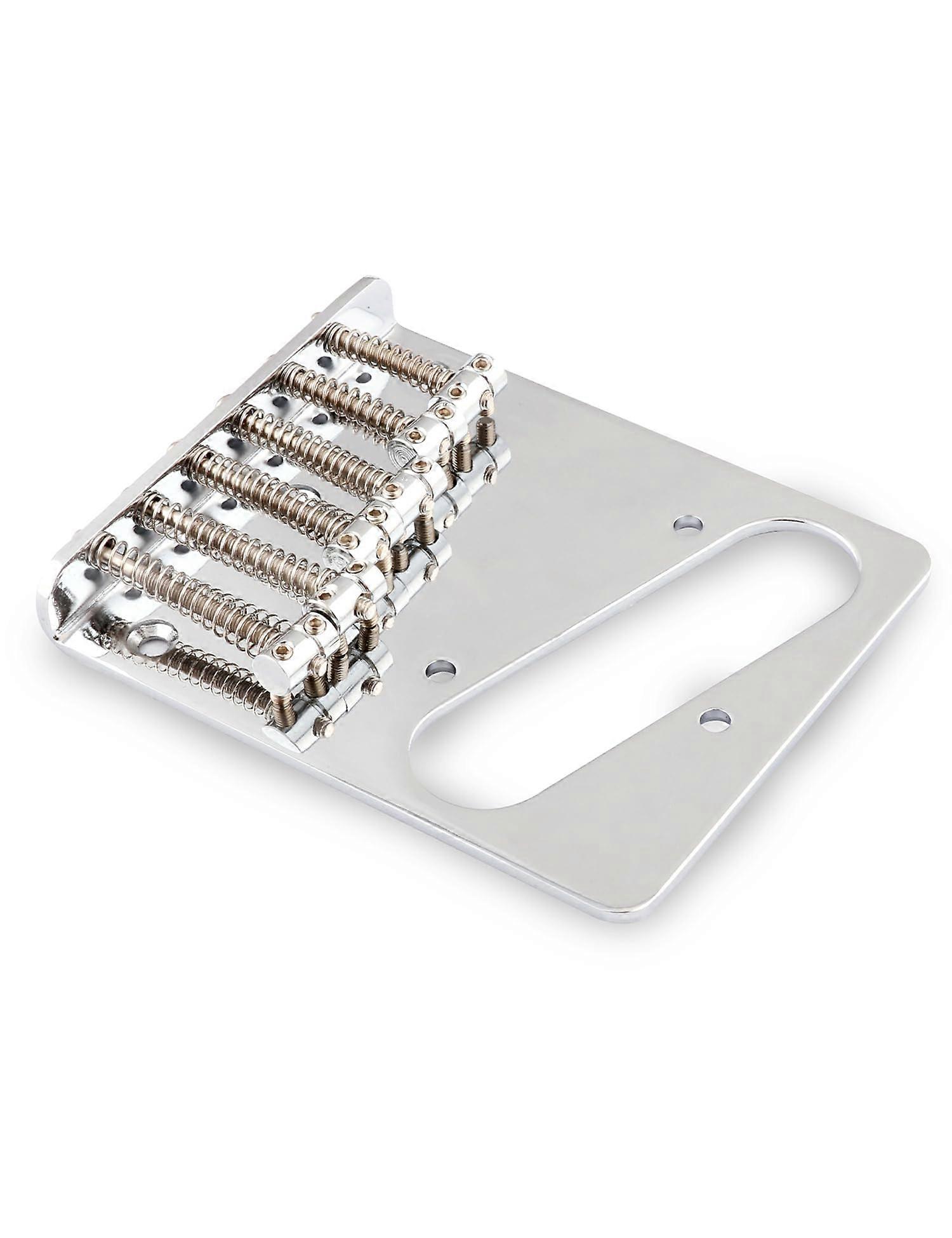 6 Saddle Bridge Vintage Chrome  Loader or String Through Replacement for 6 String Telecaster