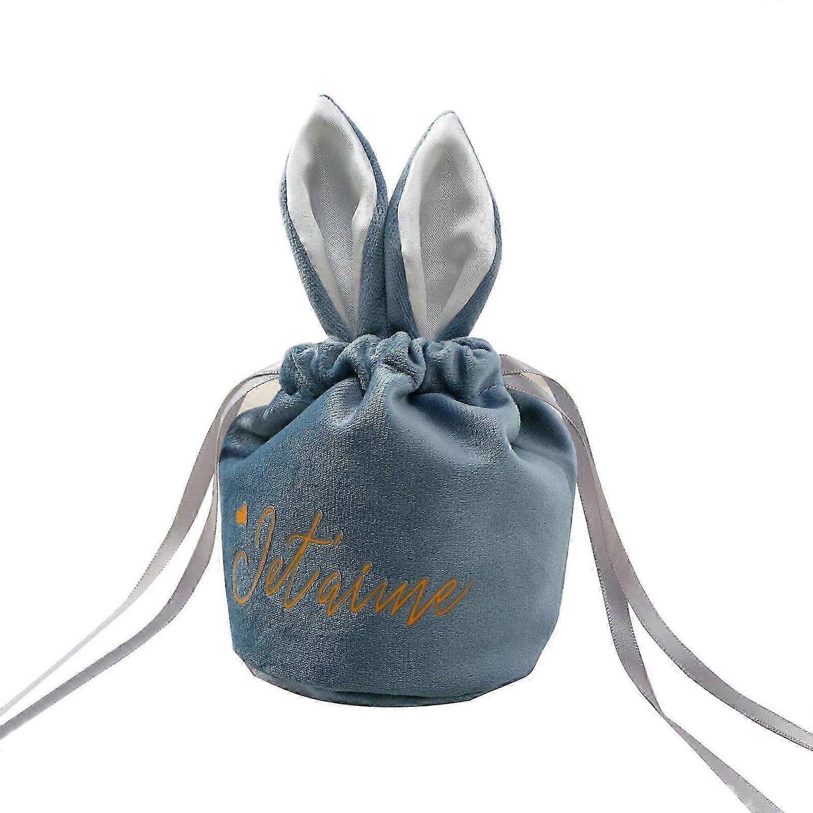Easter Bunny Velvet Drawstring Candy Bag