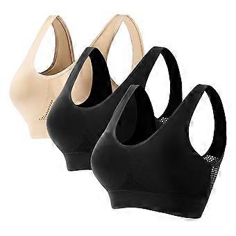 3-delers sports-BH-er for kvinner med støtte Sports-BH for kvinner Billig søvn-BH for kvinner Yoga-topp for kvinner Innebygd BH Treningstopper for kvinner (flerfarget-9)