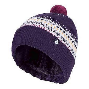Heat Holders - Ladies Warm Thermal Winter Hat with Small Bobble
