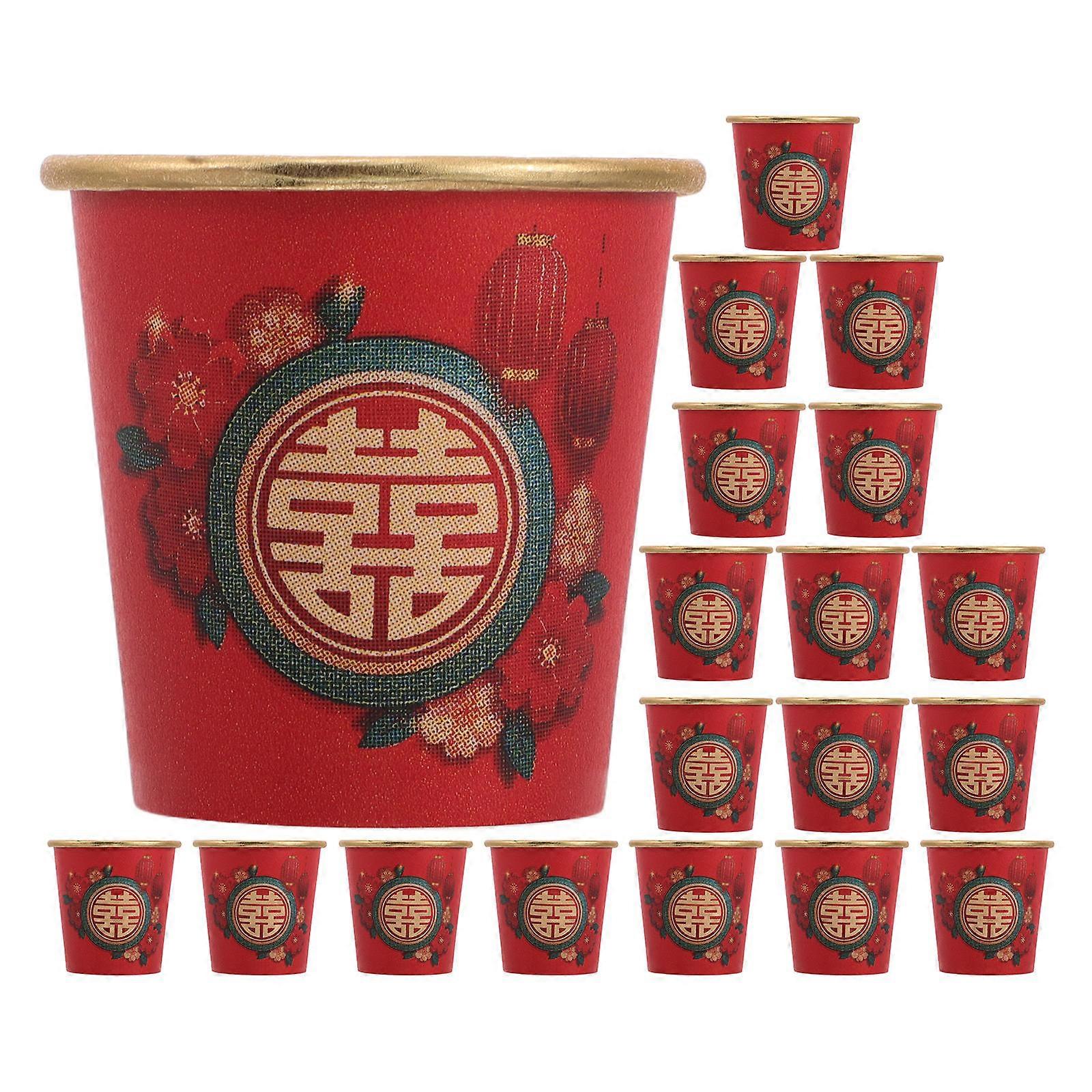 Red Party Cups for Wedding with 50Pcs Disposable Set