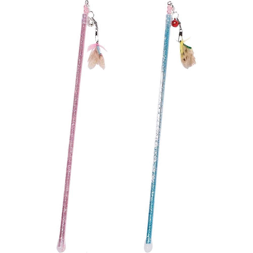 Cat Teasing Kitten Toy for Indoor Cats 2Pcs Interactive Wand