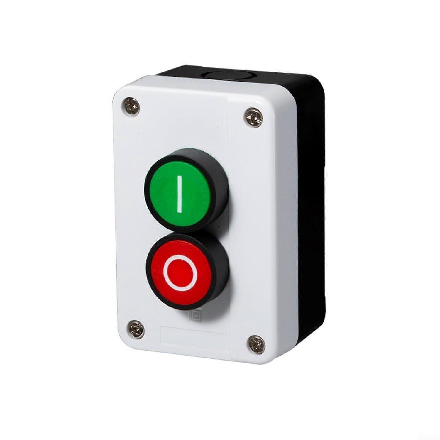Industrial Control Push Button Switch Self-Reset Momentary Waterproof Switch Box IP67 Rated Single Size Options Start Stop Control Panel(Double Button