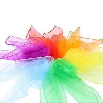 Asciugamani in chiffon colorati, teli da gioco per bambini, panni da giocoleria per bambini, panni magici quadrati per spettacolo per bambini 60 x 60 cm