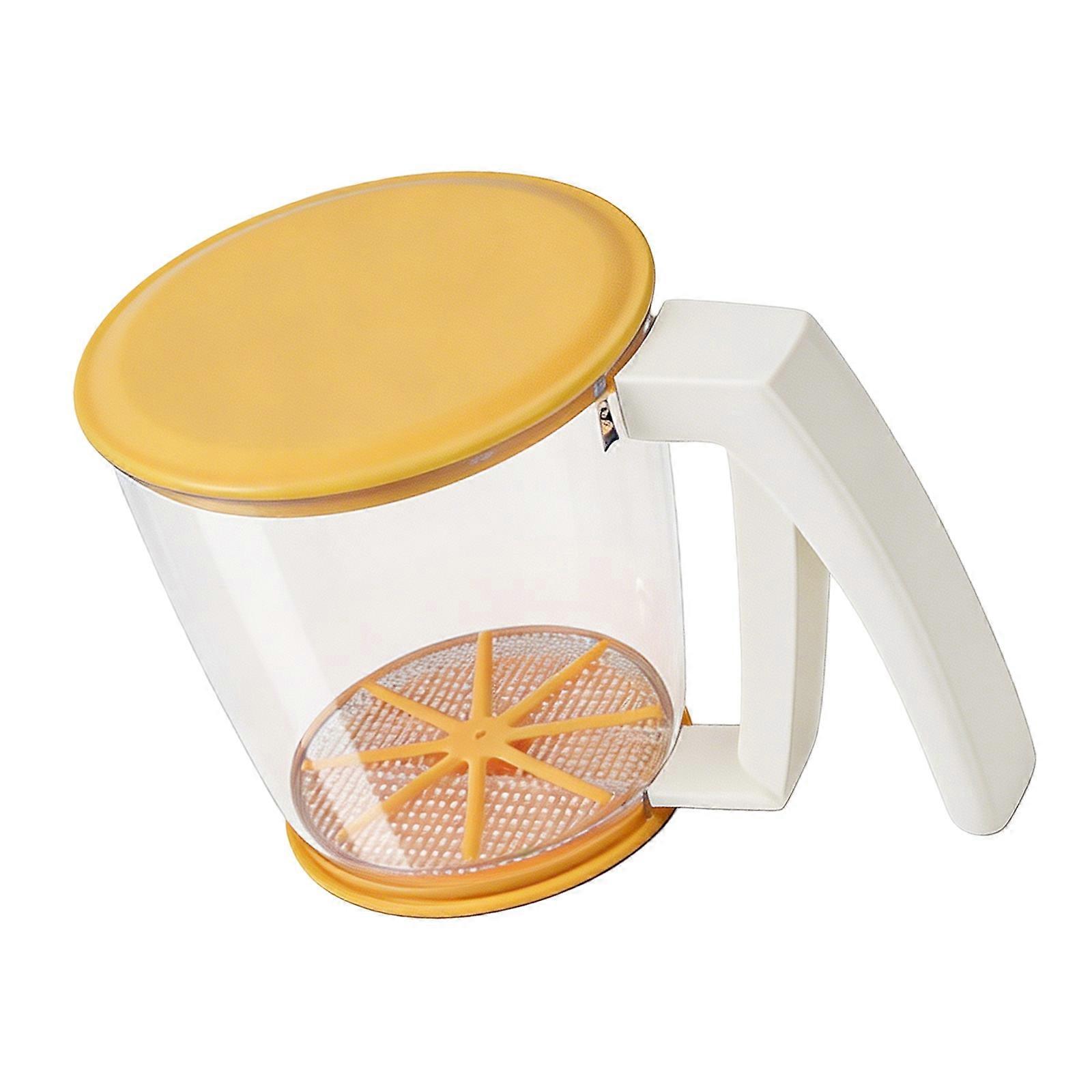 Efficient Rustproof Flour Sifting Tool with Comfortable Grip Sieve Cup Plastic Texture Suitable for Baking Occasion Multicolor