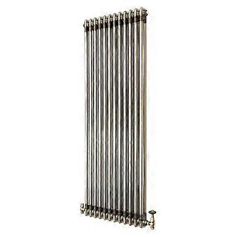 Traditional 2 Column Radiator & Valves – 1500mm x 560mm - Raw Metal