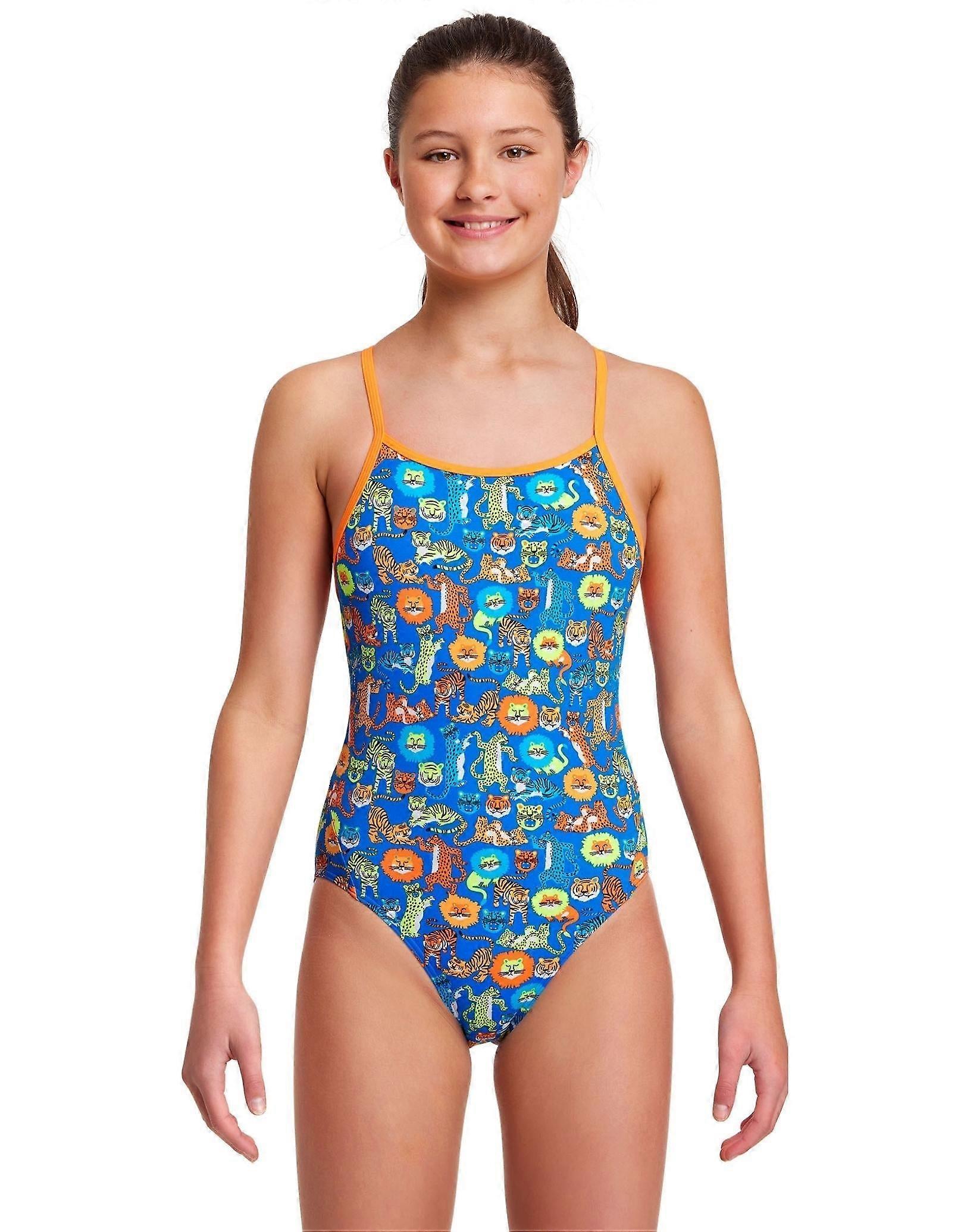 Funkita Mädchen Big Cat Bash Diamond Back Badeanzug