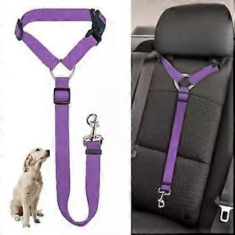 2-In-1 Pet Car Seat Belt Leash Adjustable Nylon Dog Harness Collar