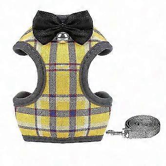 Coleira peitoral ajustável para animais de estimação com gravata borboleta, guia para cães e gatos de pequeno porte, alça peitoral confortável para animais de estimação de 26 a 27 polegadas.