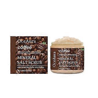 Kaffe Mineral Salt Eksfolierende Body Scrub, Mineral Salt Scrub fugter og nærer huden med Dødehavssalte og Kaffe, for glat og strålende ski