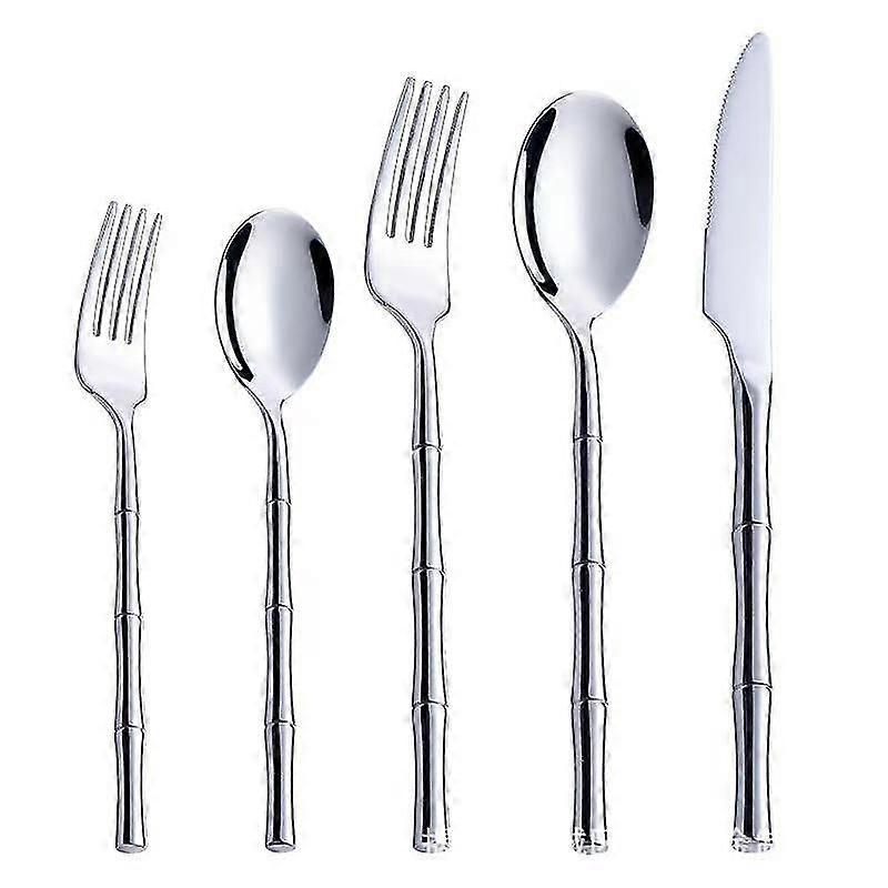 Bamboo 5 Piece Flatware Set, Service For 1