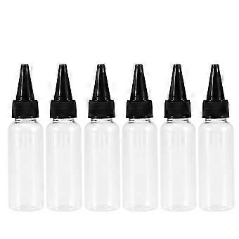Hair Dye Bottle Transparent Pointed Mouth Bottle for Salon Use 12Pcs