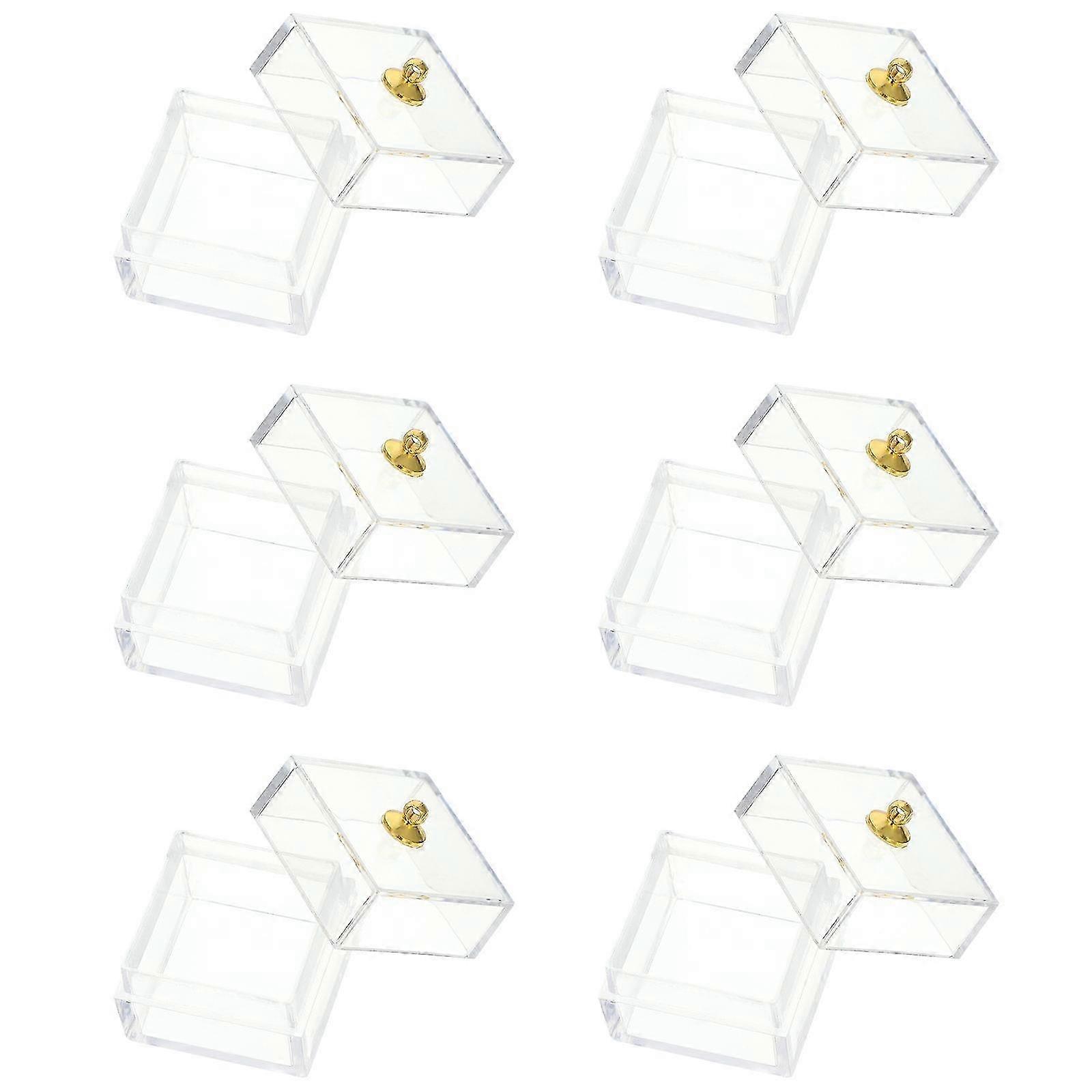 10Pcs Candy Display Box Plastic Storage Case Mini Adornment (Transparent)