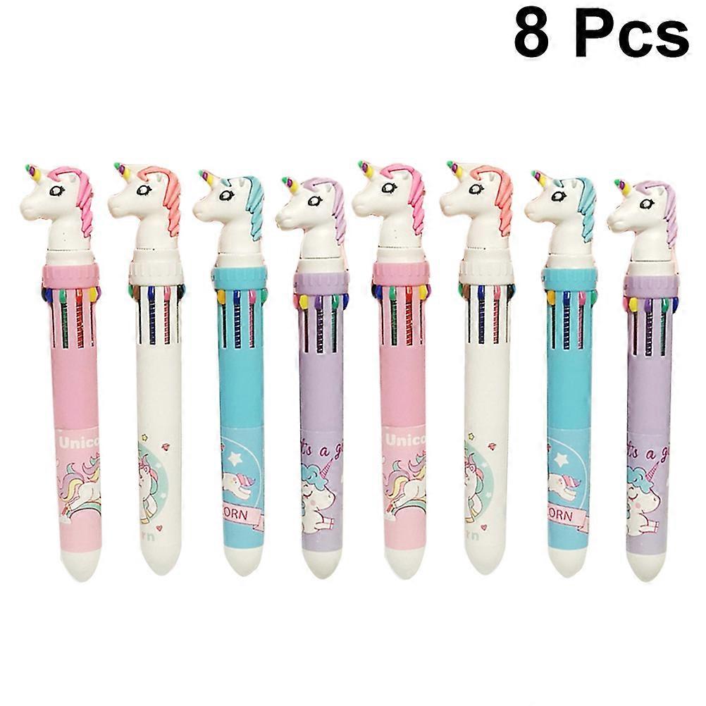 Creative Multicolor Ballpoint Pens Design for Writing Use 8Pcs