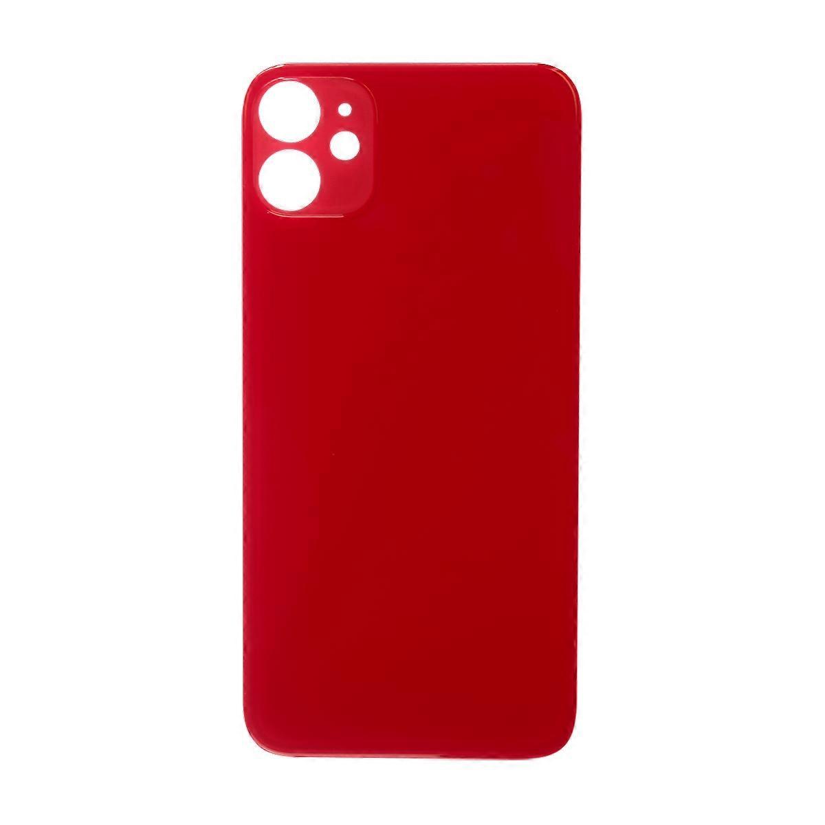 Glass Back For iPhone 11 Plain in Red