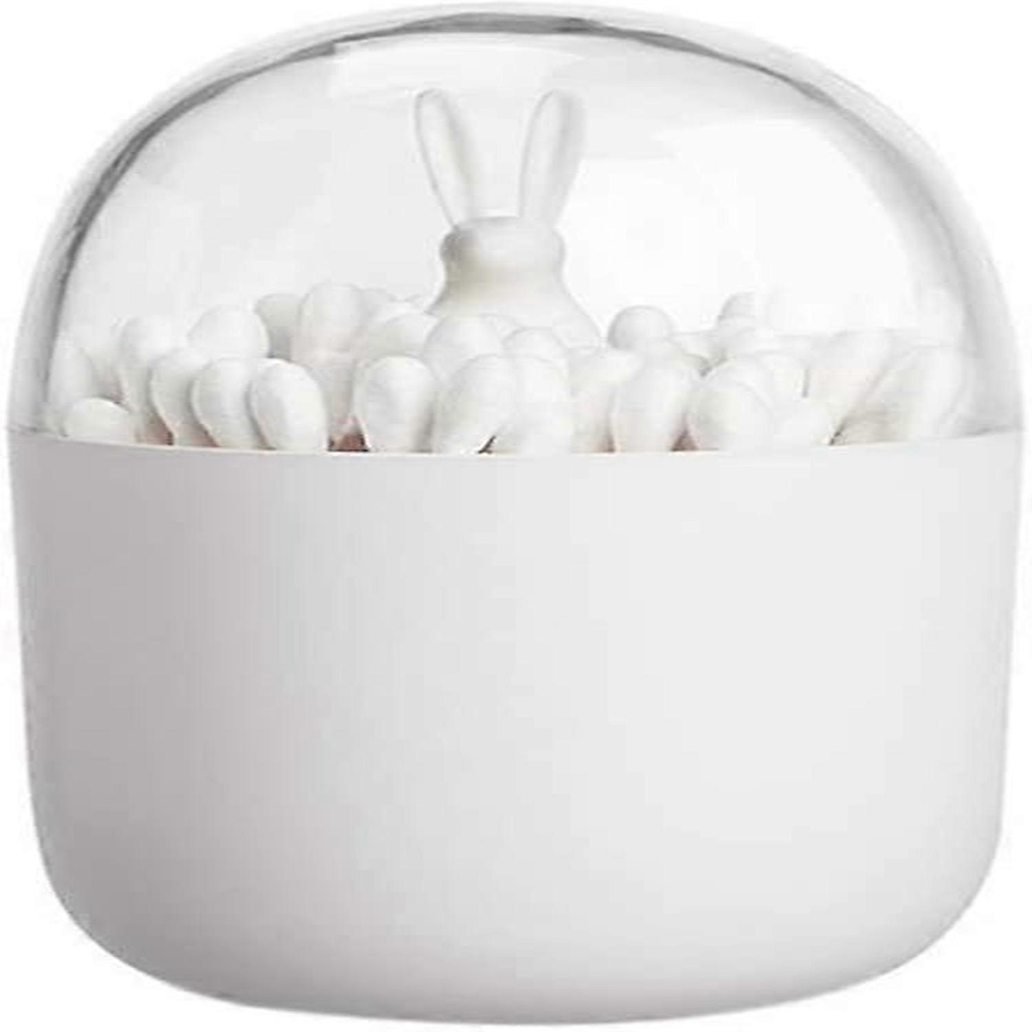 1 Pack Empty Toothpick Box, Reusable, Keeps Swabs and Toothpicks Clear (Rabbit)
