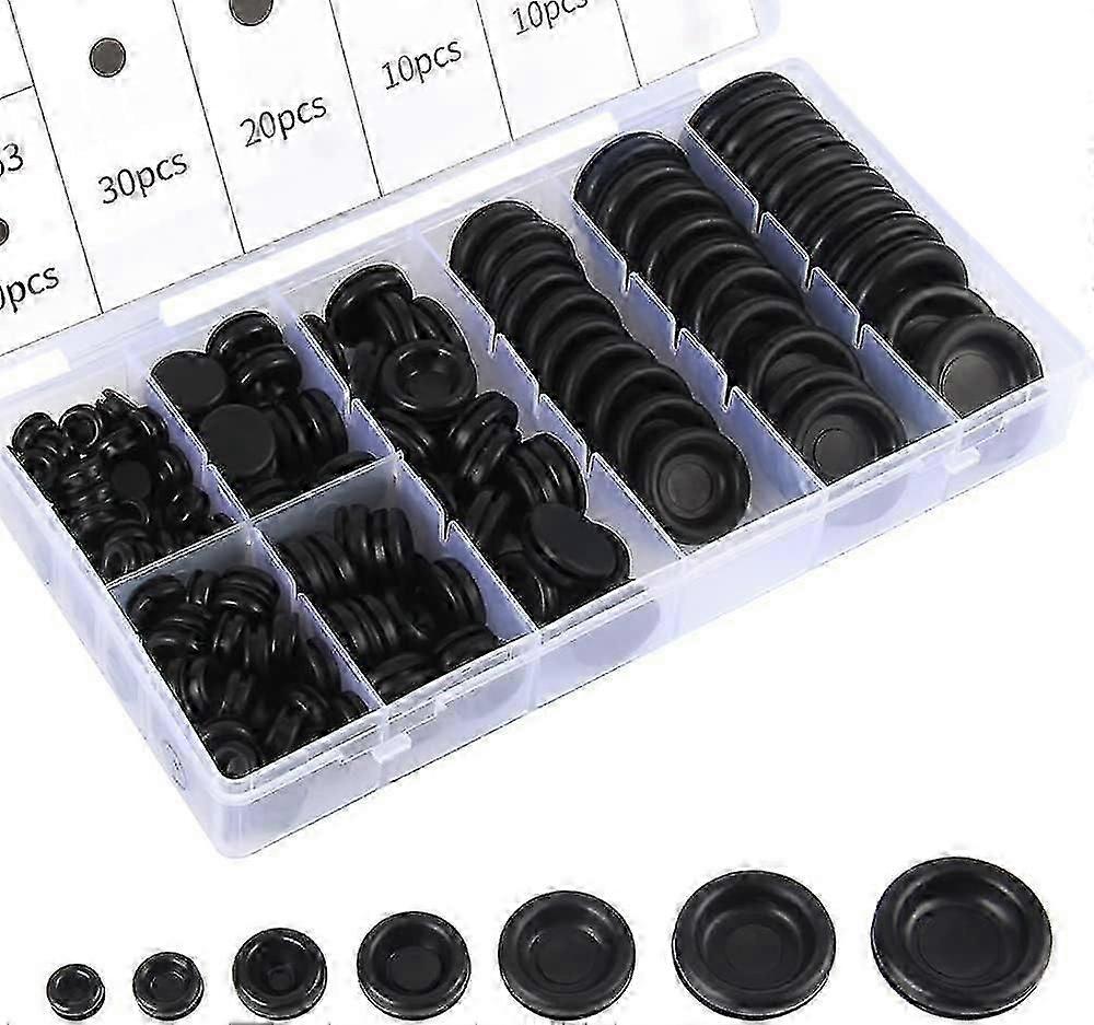 18 Sizes Rubber Grommets Set, 170 Pcs, Compatible with Cable Connector Auto Machine Pump