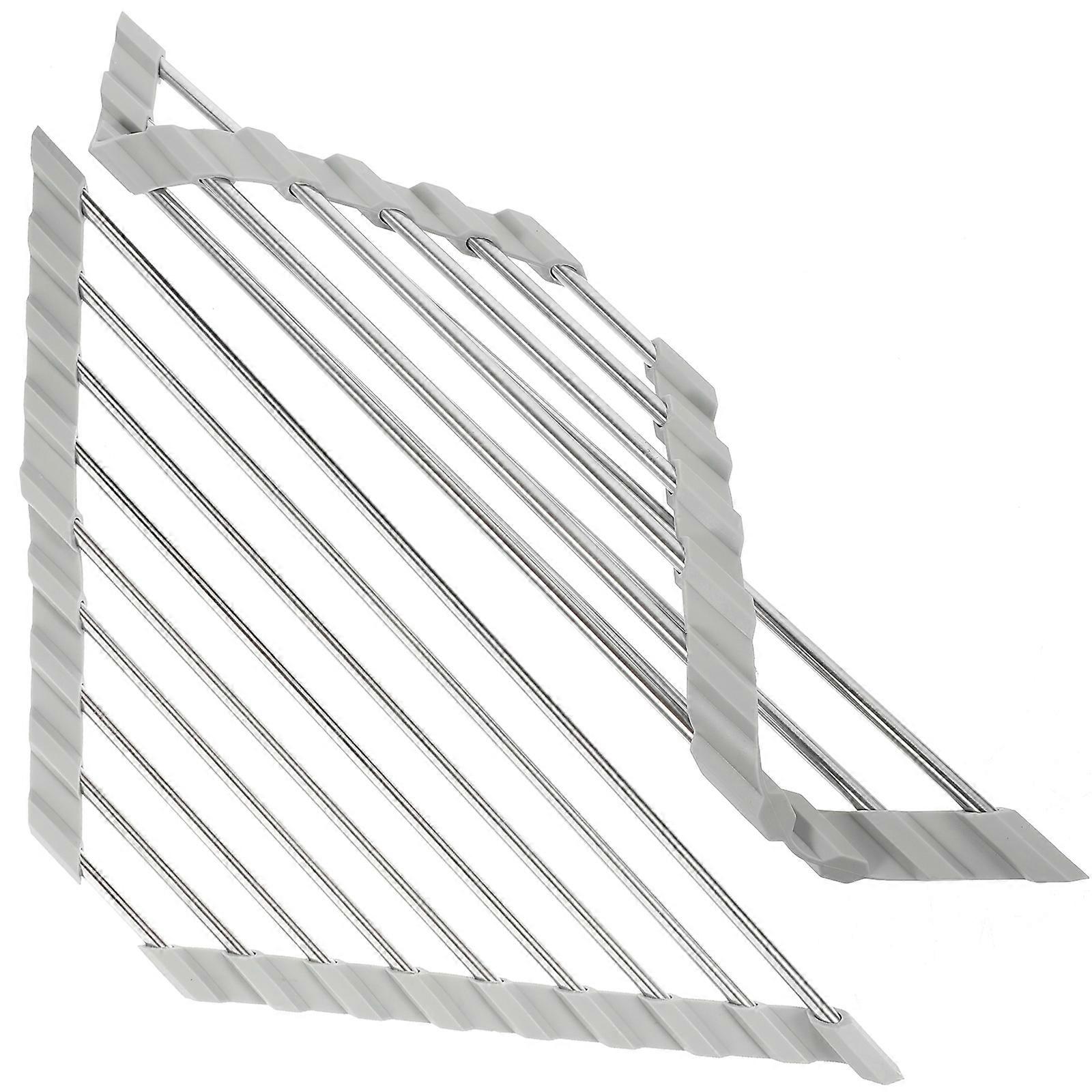 Stainless Steel Sink Drain Rack Foldable Sink Triangular Storage Holder Kitchenware
