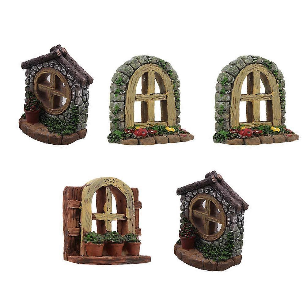 5PCS Aquarium Flower Pot Micro Decoration Durable Micro Decor (Random Pattern)
