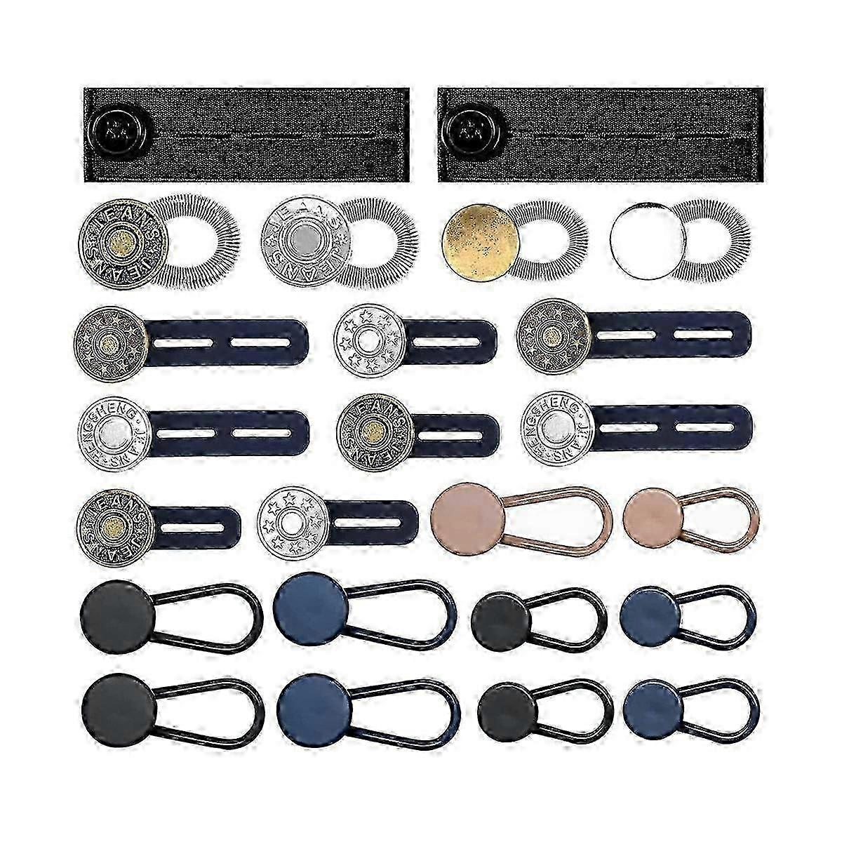 Adjustable Pants Button Extender, 6 Sizes Flexible Waistband Expander