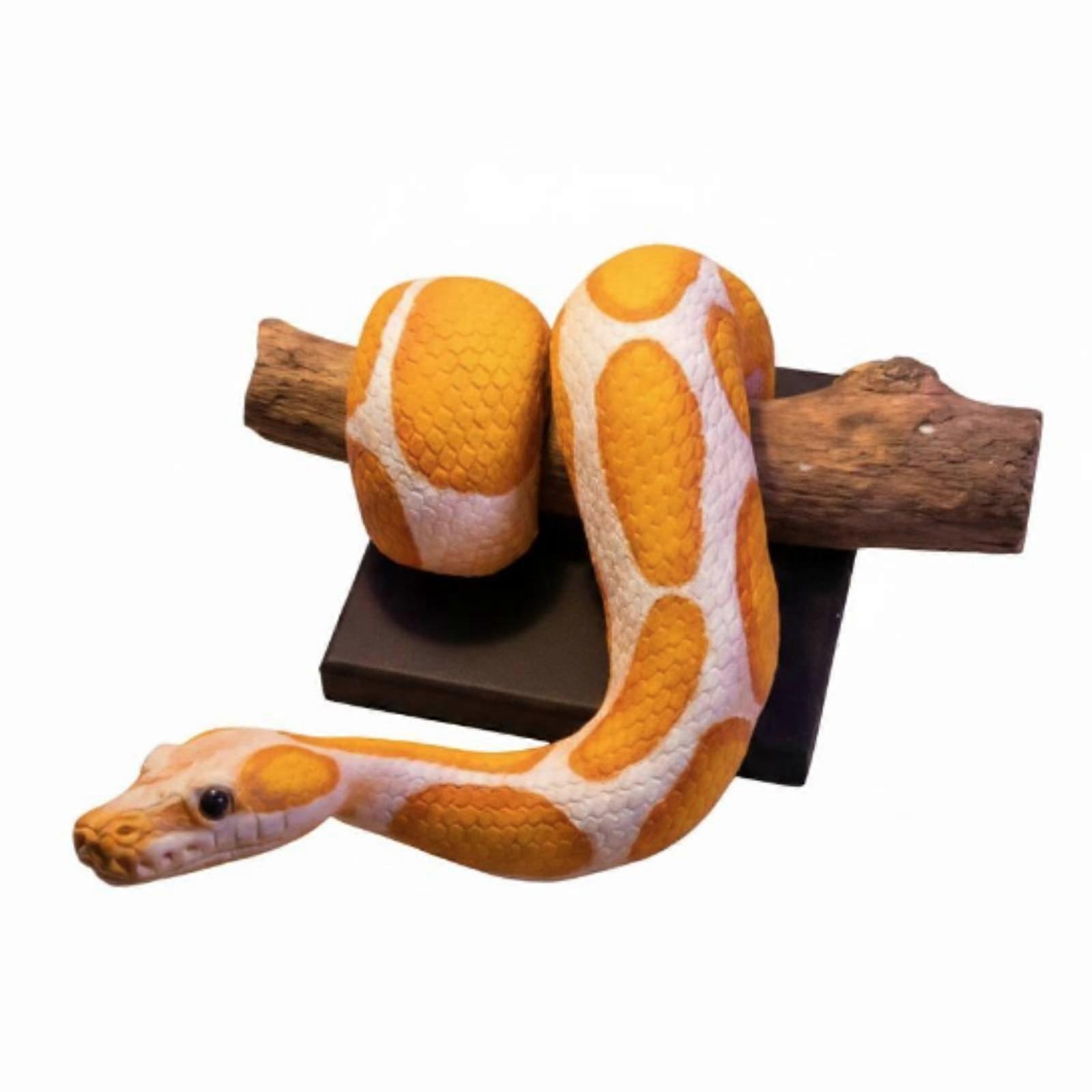 gold ball Python Wall Sculpture Collectible Python Wall Decor Detailed Texture