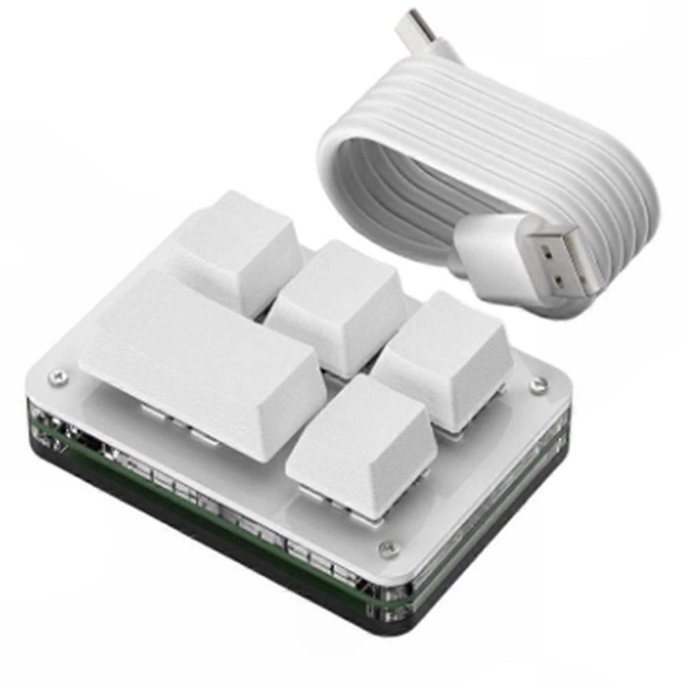 Programmable Mechanical 5-Key Macro Pad, Wired RGB Shortcut Keyboard with Custom Button Programming for Gaming